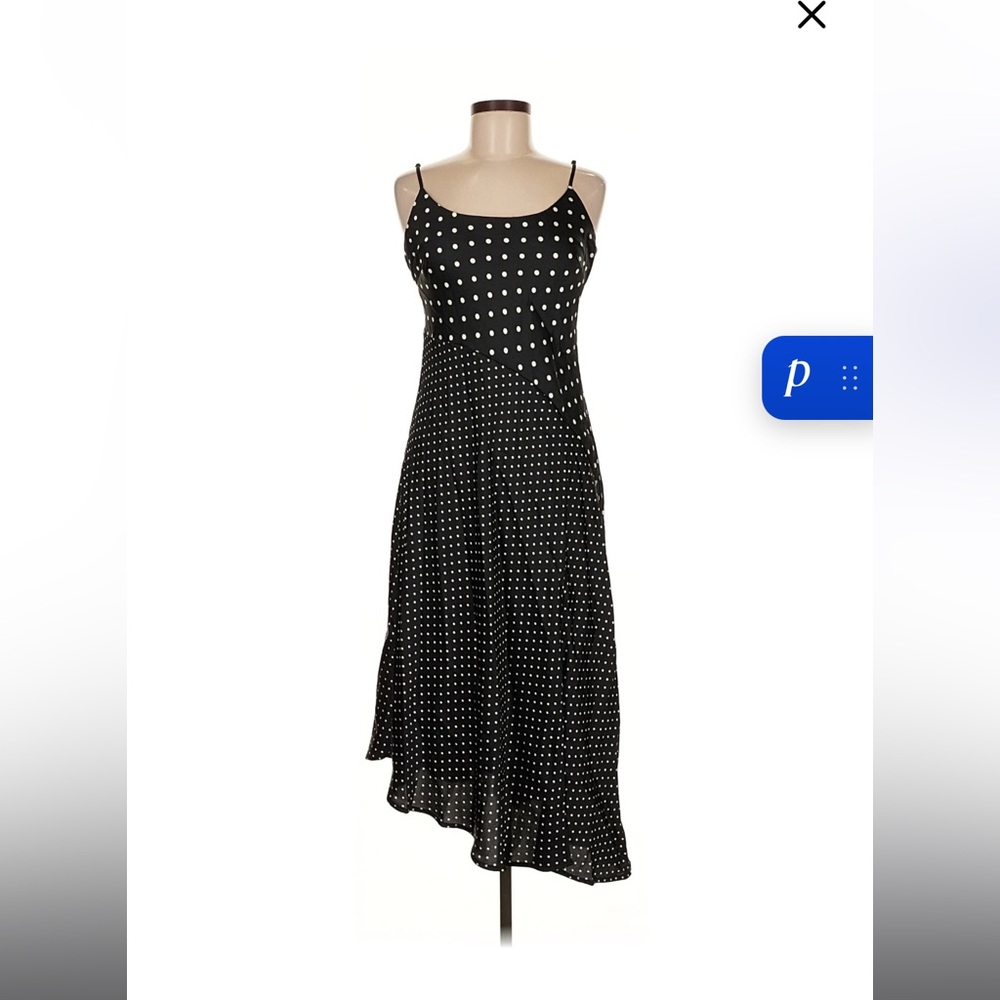 a new day Black and White polka dot Asymmetrical Dress